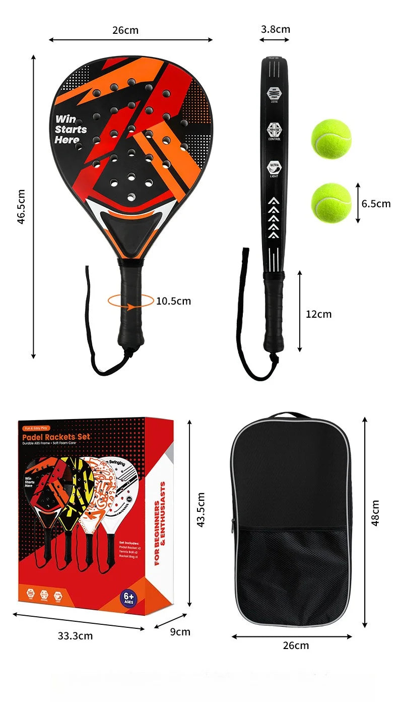Padel-Set – Grafik Schwarz/Rot