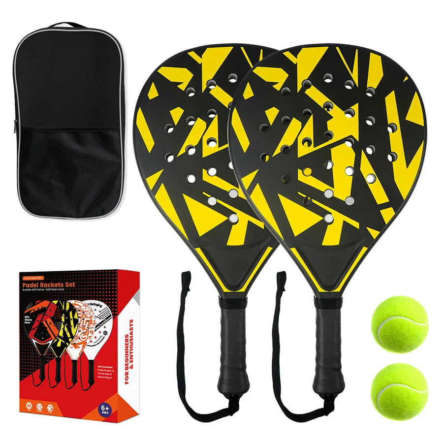 Padel-Set – Grafik Schwarz/Gelb