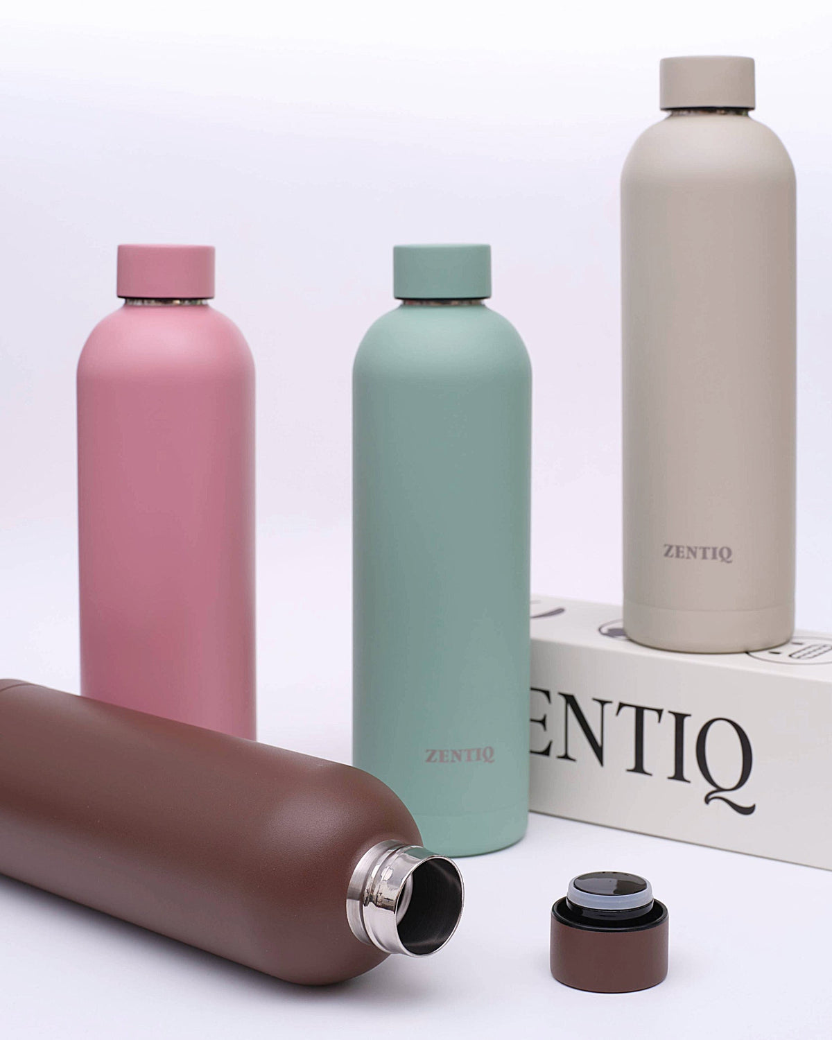 zentiq Aqua Zen Edelstahlflasche 750 ml – Greige