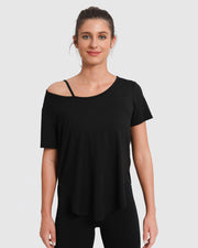 zentiq Cut-Out-Shirt – Schwarz