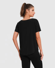 zentiq Cut-Out-Shirt – Schwarz