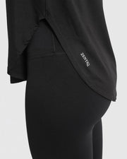 zentiq Cut-Out-Shirt – Schwarz