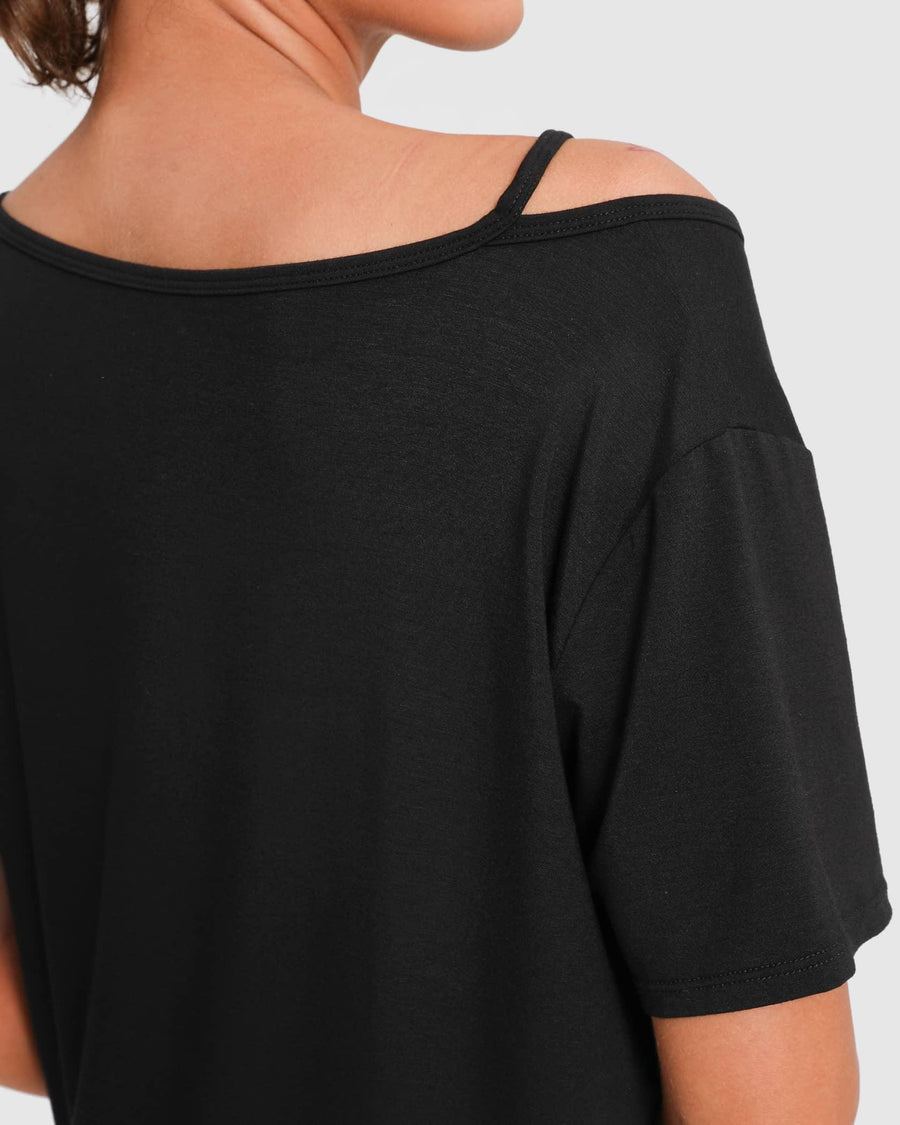 zentiq Cut-Out-Shirt – Schwarz
